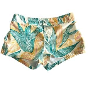 O'Neill, Girls Breeze 2" Boardshorts Size 7 Palm Print Teal, Orange, Pink
